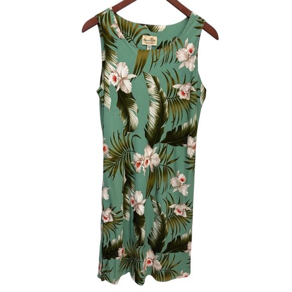 Paradise Bay Hawaiian Print Dress Sz M Tropical Vacation Resort Wear Rayon - Picture 1 of 7